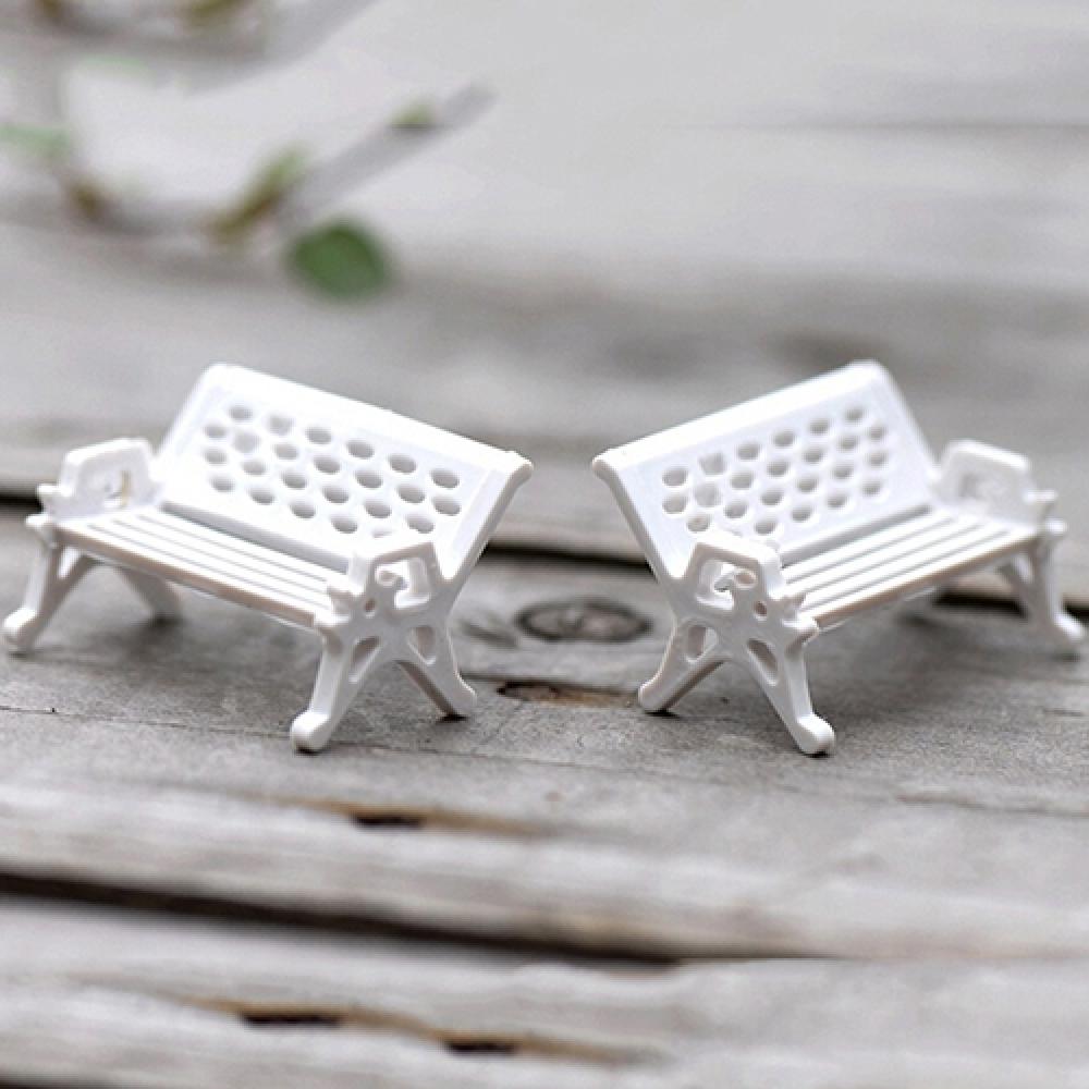 2Pcs Mini Park Seat Bench Cute - Woodworking Resin 评论和价格