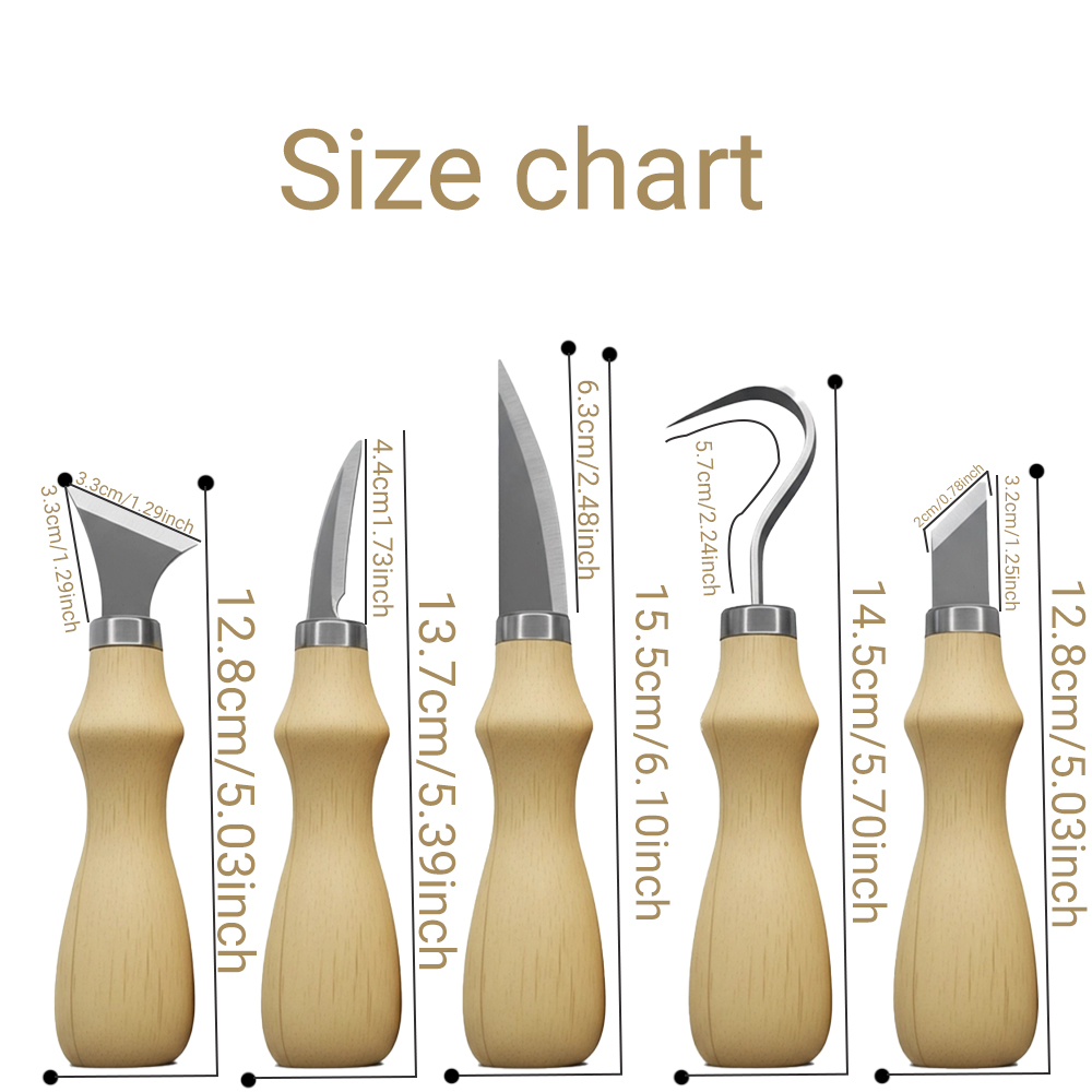5PC Wood Carving Tools Set wit - Wood Chisel Set 评论和价格